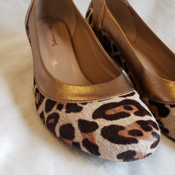 Calf Hair Leopard Print Heels sz 8 - Picture 2 of 7